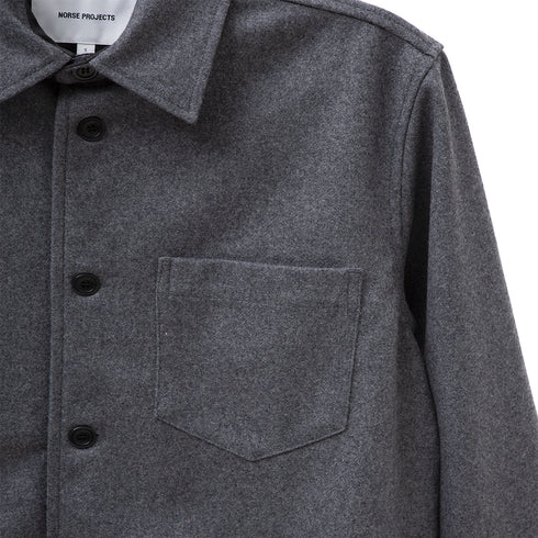 Norse Projects Ulrik Wool Shirt Grey Melange N40-0598 Degli Uberti